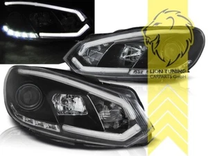 LT Paar LED DRL Lightbar Scheinwerfer VW Golf 6 MK6 08+ Limo Variant Cabrio schwarz - Bild 1 von 5