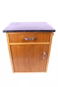 Kommode Beistellschrank Massivholz Marmorplatte Schubkasten 52x43x36 cm Vintage - Bild 1 von 5