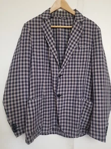 Benetton Light Blazer Jacket Gingham Plaid - Picture 1 of 11