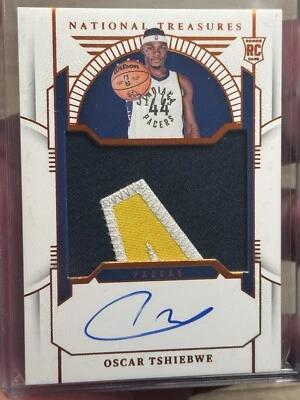 2023-24 National Treasures Oscar Tshiebwe ROOKIE PATCH AUTO /75 Pacers TRUE RPA - Image 1 of 2