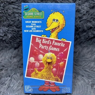 Sesame Street: Big Bird's Favorite Party Games VHS Tape 1988 Rare Cartoon SEALED - Image 1 of 4