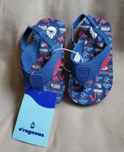 Kleinkind Jungen O'rageous Sandalen Flip Flops (Autos, LKW, Flugzeuge, Boote) Größe 6 - Bild 1 von 7