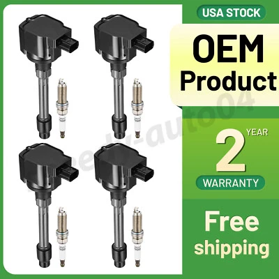 4 Ignition Bobinas Pack UF781 and Spark Plugs For 2017-2022 Honda Civic l4 1.5L - Image 1 of 4