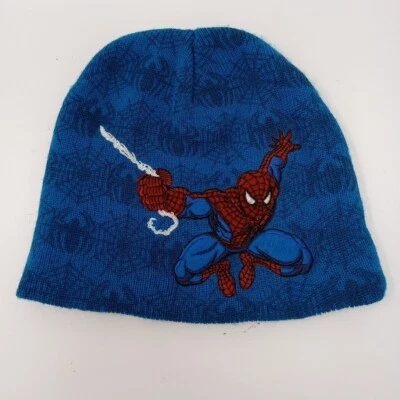 Marvel Spider Sense Spiderman Boys Blue 2010 Winter Knit Beanie Hat Cap - Image 1 of 4