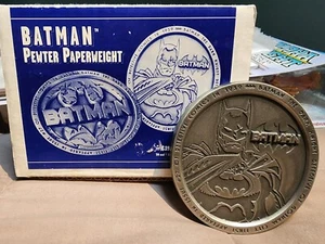 Vintage & RARE 1997 Batman Pewter Paperweight in Original Box (John Byrne art!) - Picture 1 of 4
