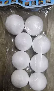 DIY Polystyrene Balls 5.5 cm 8 Round White Styro Foam Sphere Art Craft - Picture 1 of 5