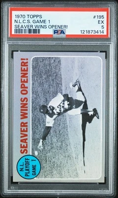1970 Topps #195 N.L.C.S. Juego 1 Seaver gana abridor! - PSA - EX - 109408448🔥⚾📈 Foto 1 de 3