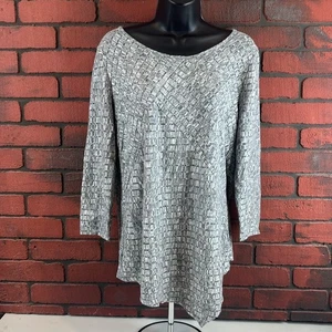 NY Collection Womens Petite/XL Grey Long Sleeve Shirt – Classic, Casual, Cozy - Picture 1 of 7