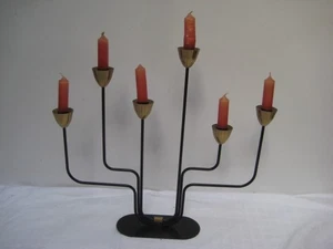 Sechsarmiger Leuchter Ystad Metall Schweden Design 60er 60s - Bild 1 von 12
