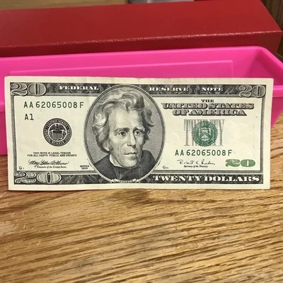 1996 $20 Dollar Bill Series AA62065008 Circulated - Image 1 of 4