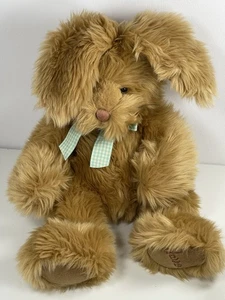 Harrods Plush Bunny Rabbit – Large Golden Fur with Blue Bow – Collectable Toy - Picture 1 of 9