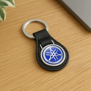 Yamaha Classic Leather Keychain | Car Logo Keyring | Auto Key Fob Charm - Picture 1 of 3