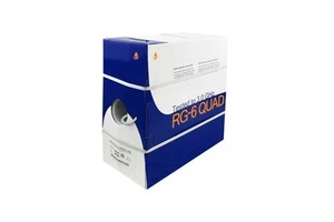 1000Ft RG6 Quad Shield Bare Copper CMR Coax Cable White - Picture 1 of 1