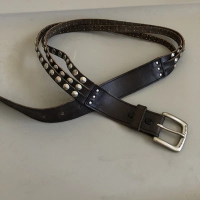 Cinturón para mujer Harley Davidson vintage de 3 hilos con tachuelas de cuero y2K hebilla negro XS Foto 1 de 4