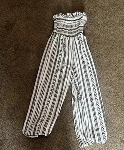 Women’s strapless black and white jumpsuit - Picture 1 of 3