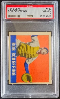1948 LEAF #160 BOB SCHEFFING, PSA GRADED 4 VG-EX, CERT #25723202 - Image 1 of 2