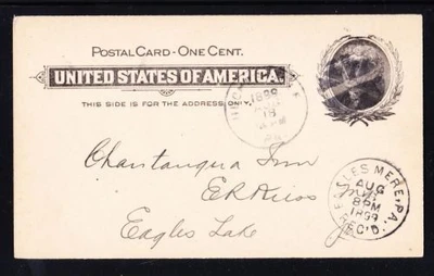 United States Scott # UX14 1c Jefferson Postal Card Used Dated Aug.18, 1999 - Image 1 of 2