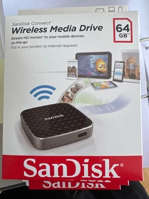 SanDisk SDWS1-064G-E57 Wireless Media Drive 64GB Externe Festplatte Grau - Bild 1 von 4