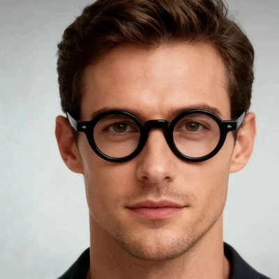 Gafas de lectura pequeñas redondas de acetato con marco para hombre Gafas para mujer Gafas clásicas  Foto 1 de 4