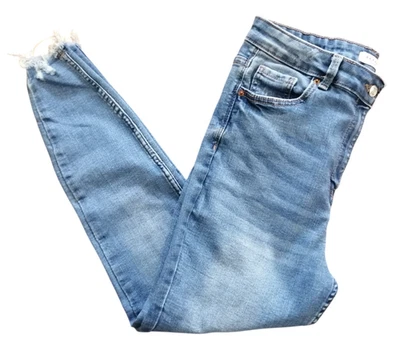 Papaya Denim High Rise Jeans Women's UK Size 16 Blue Distressed Frayed - Image 1 of 4