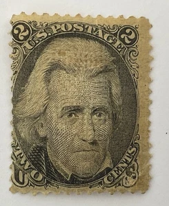 U.S. Scott #93 MINT Andrew Jackson, 1867, 2¢ black "F" grill, M,H, O,G CV £450 - Picture 1 of 3