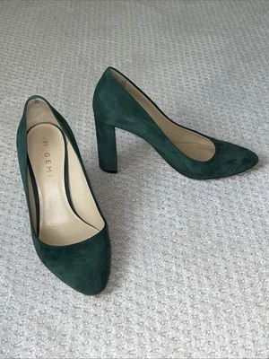 Tacones M. Gemi para mujer talla 36 EU 6 EE. UU. The Lustro Pump verde gamuza bloque sin cordones Foto 1 de 4