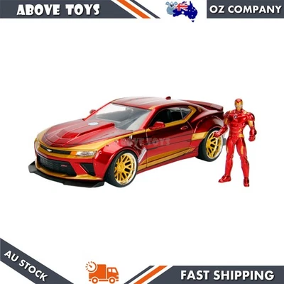 Jada 1:24 Marvel Comics Iron Man 2016 Chevy Camero SS Hollywood Rides Car Model - image 1 of 4