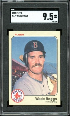 Fleer #179 Wade Boggs 1983 RC/Rookie Red Sox B Salón de la fama SGC 9,5 MT+ Como nuevo+ Foto 1 de 2
