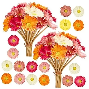 Pieces Artificial Gerbera Daisies 36 White, Pink, Yellow, Orange, Rose, Coral - Picture 1 of 7