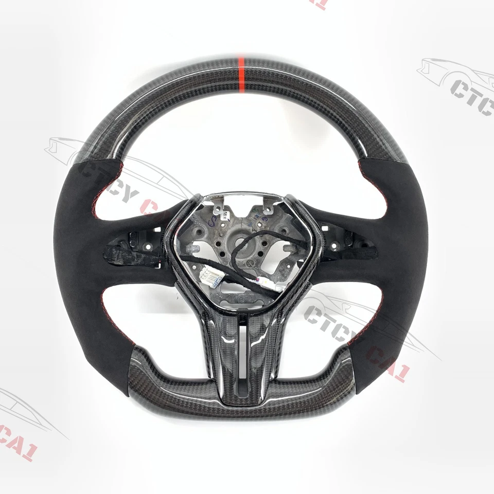 Volante de fibra de carbono personalizado para Infiniti Q50 QX50 QX55 Q60 con moldura Foto 1 de 4