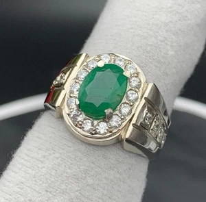 Natural Emerald 925 Silver Handmade Ring - Picture 1 of 15