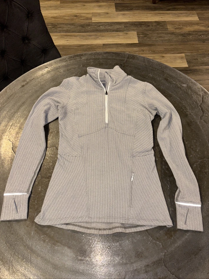 Top Lululemon Kanto Catch Me 1/2 Cremallera Jaspeado Espiga Gris Blanco LS Talla 6 Foto 1 de 4