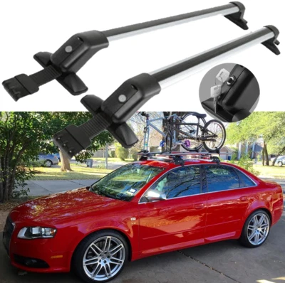 For Audi A4 S4 B6 B8 B7 Car Top Roof Rack Cross Bar Cargo Luggage Carrier w/Lock - Изображение 1 из 4