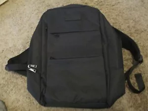 NWT Prestige Black Backpack waterproof Unisex 17" Laptop 18"x17" Zippers NEW - Picture 1 of 6