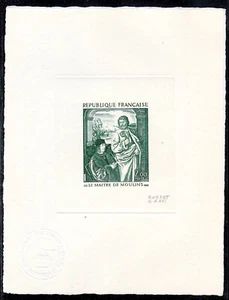 France 1972 SC#1329 Signed Artist Die Proofs in green and red Art, Paintings - Picture 1 of 2
