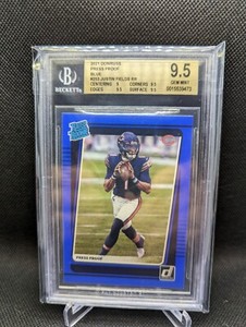 2021 Donruss Rated Rookie Press Proof Blue #253 Justin Fields (RC) BGS 9.5