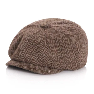 Kids Boys Vintage Newsboy Cap Tweed Flat Beret Cabbie Hat for Kids Toddler USA - Picture 1 of 21