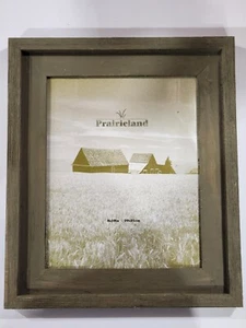 Madera de granero envejecida The Weston Gallery con borde cortador marco gris/verde 8x10 - Imagen 1 de 3