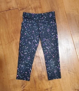 GapFit Girls S 6-7 Yrs Athletic Legging Exercise Gym Black confetti print - Picture 1 of 3