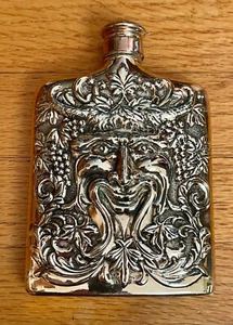 Vintage Godinger Silverplated Face of Bacchus God of Wine Flask 1983 - Picture 1 of 4