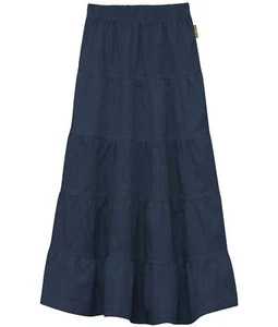 Girl's Ankle Length Long Denim 5 Tiered Skirt - Picture 1 of 14