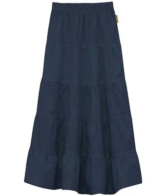 Girl's Ankle Length Long Denim 5 Tiered Skirt - Image 1 of 4