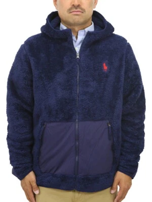 Abrigo Chaqueta Polo Ralph Lauren Big Pony Vintage Cremallera Completa Polar con Capucha - Azul Marino Foto 1 de 4
