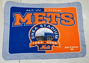 New York Mets Shea Stadium Blanket 57” X 42” MLB Baseball 2008 Final Season - Picture 1 of 4