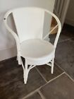White Wicker Chair Vintage Used Traditional Classic Wooden Chair Painted White