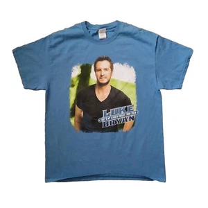 Luke Bryan T Shirt Mens L Blue Thats My Kind Of Night Tour 2014 Short Sleeve - Picture 1 of 14