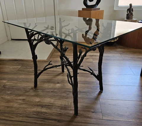 Diago Giacometti Style MCM Handcrafted Wrought Iron Tree Branches W/O Glass Top Cover