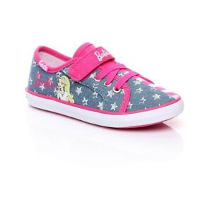 Keds Barbie AC Girls Slip On Strap Shoes Kids Denim KT55373 Pink UK Size 4.5 K