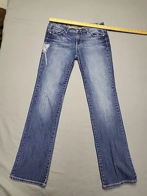 Pantalones de mezclilla Adiktd para mujer 6/29 plateados bordados corte bota vaquera occidental Foto 1 de 4