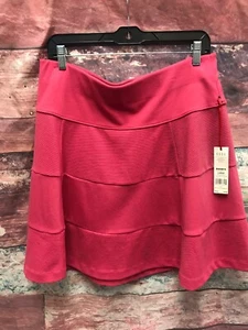 Elle Magenta Tiered A-Line Short Pull-On Skirt Women's Size Large* - Picture 1 of 6